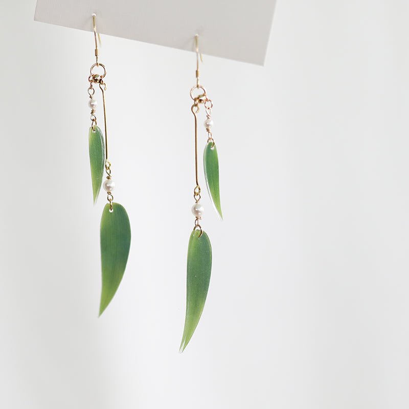 Simulation Leaf Bamboo Leaf Cheongsam Earrings - Dazpy