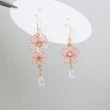 Cherry Blossom Mismatch Decorative Face Earrings - Dazpy