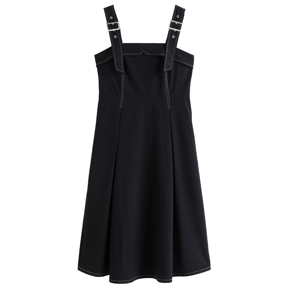 Elegante vestido negro con abertura hasta la cintura para mujer: perfecto para la oficina y el otoño