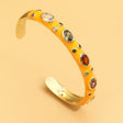 Jewelry Exotic Multicolor Heavy Copper Inlaid Zircon Opening Bracelet - Dazpy