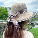 Elegant Floral Ribbon Sun Hat