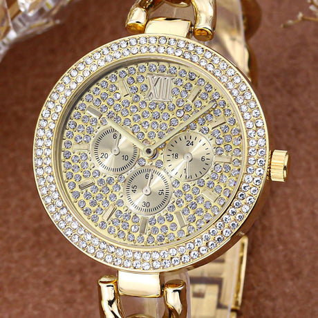 Trendy Diamond Hip Hop Cuban Chain Quartz Watch - Dazpy