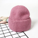 Gorro de punto de piel de conejo auténtica unisex de 9 colores: cálido y elegante para hombres y mujeres