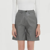 Elegante knielange PU-Leder-Shorts für Damen