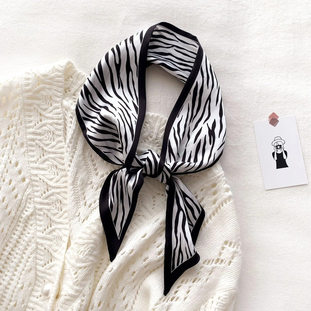 Luxurious Zebra Print Silk-Feel Scarf