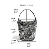 Bolso de noche Hobo con honda brillante de lujo