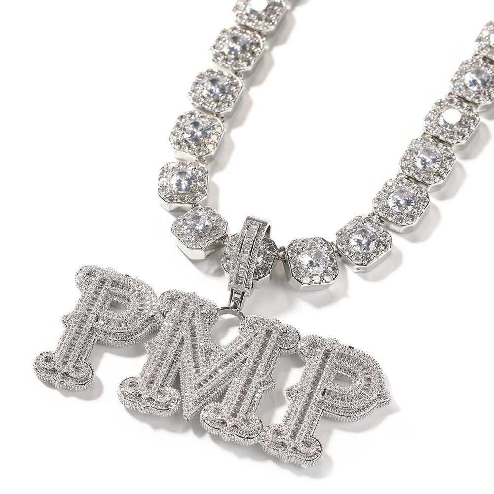 New Letter Full Diamond With Sting DIY Splice Combination Necklace - Dazpy