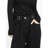 Schwarze Jeans mit hoher Taille