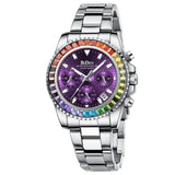 Fashion Steel Band Business Ladies Trend Colored Diamond Watch - Dazpy