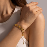 18K Gold Plated Stainless Steel Butterfly Bracelet - Water Resistant & Fine Polished