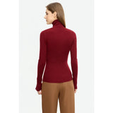 Elegant Slim Fit Turtleneck Sweater with Chic Button Detail