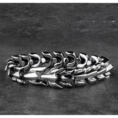 Men's Trendy Titanium Steel Keel Chain European And American Retro Wide Bracelet - Dazpy