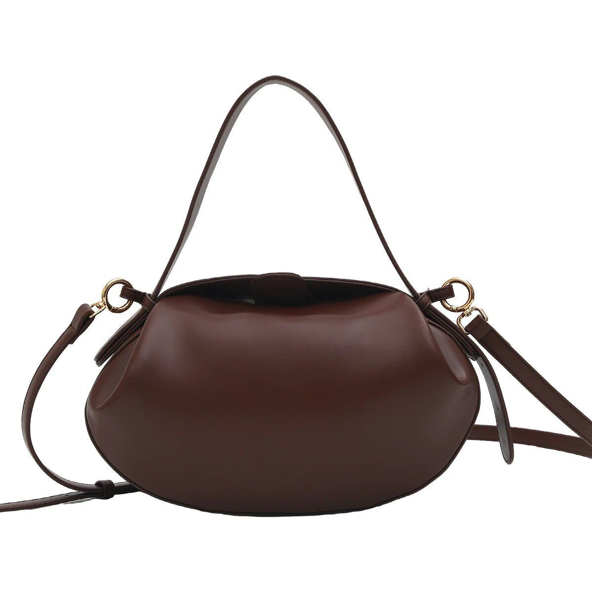 Elegant Round Vegan Leather Handbag