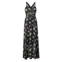 Vestido largo de chifón estampado para mujer