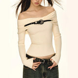 Eleganter Off-Shoulder Slim Fit Pullover