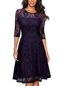 Women's Lace-Panel A-Line Dress