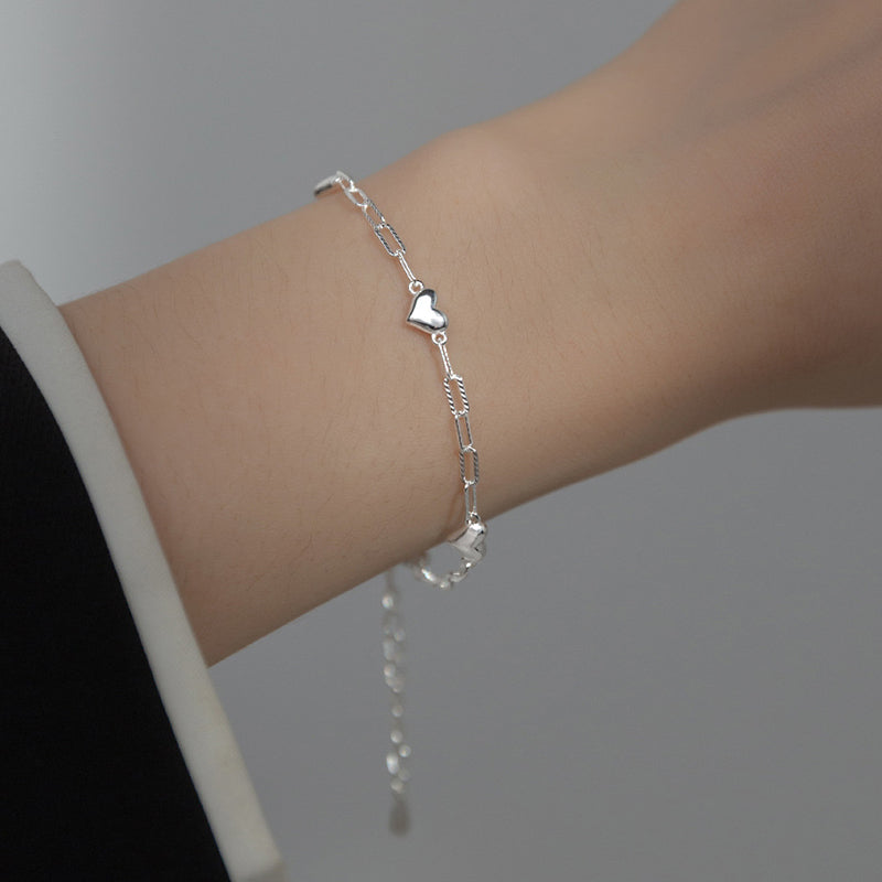 Silver Sweet Lady Love Bracelet Temperament - Dazpy