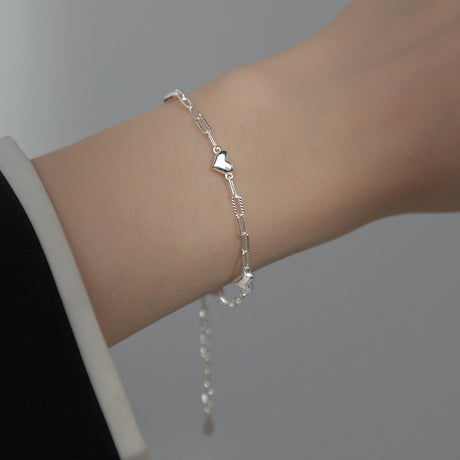 Silver Sweet Lady Love Bracelet Temperament - Dazpy