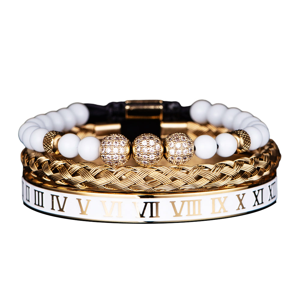 Crown With Roman Numerals Stainless Steel Bracelet - Dazpy