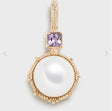 Small Silver Plated 14K Gold Amethyst Bread Pearl Earrings - Dazpy