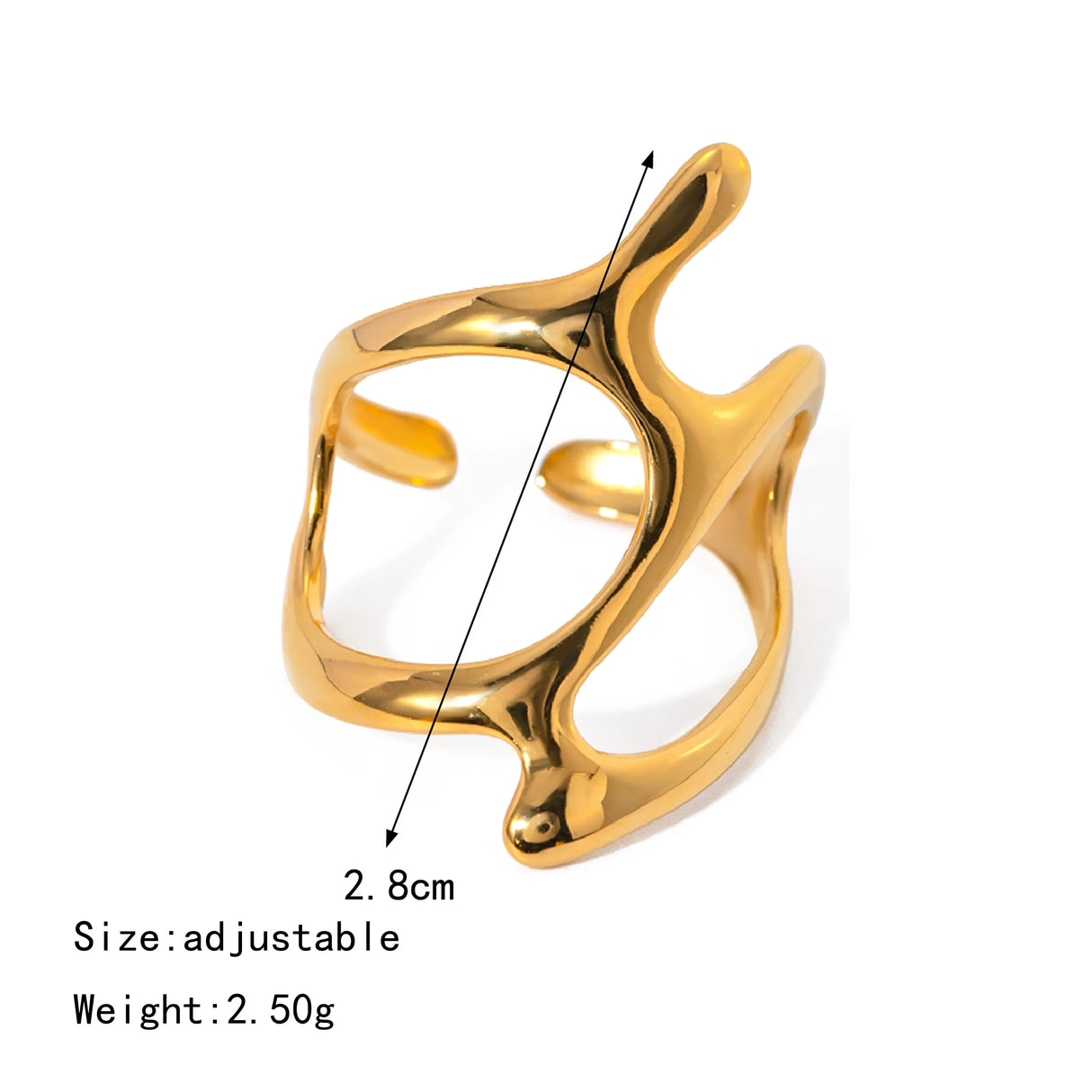 Schicker Edelstahlring mit unregelmäßiger Geometrie