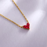 Women's Gold Plated Sterling Silver Splicing Heart Necklace - Dazpy