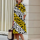 Women's Digital-Print Stretch A-Line Midi Dress