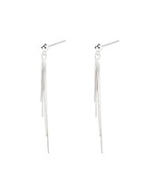 Women's Sterling Silver Long Tassel Earrings - Dazpy