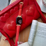 Leather Wristband New Year Red Girl - Dazpy