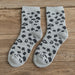 Warme Damen-Socken aus Baumwollfrottee mit geflecktem Leopardenmuster