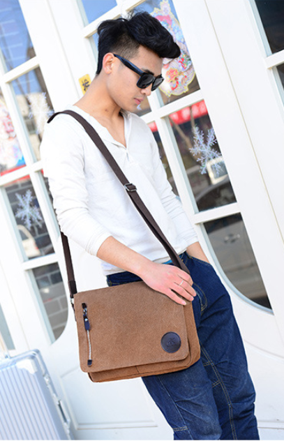 Retro Canvas Single Shoulder Men's Bag Business Carrying 14 Inch - Dazpy