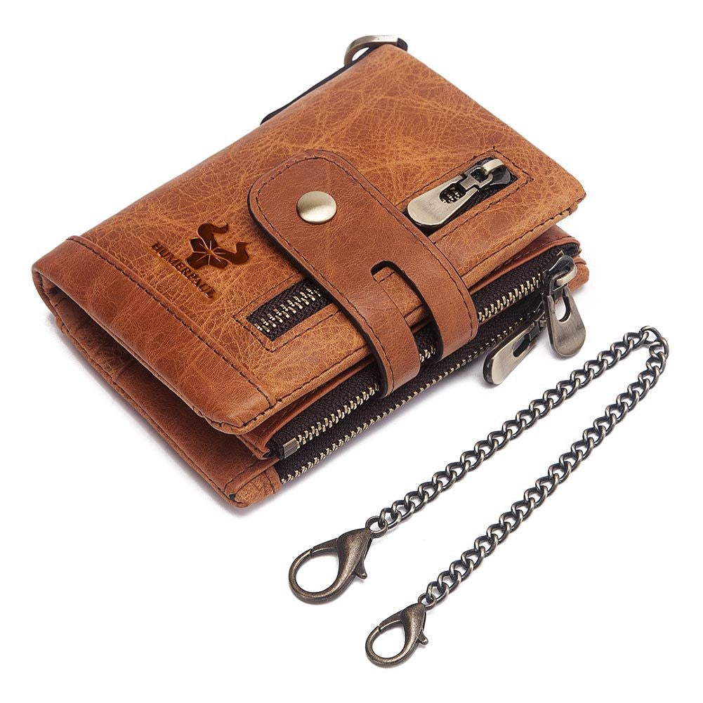 Multi-card leather men's retro RFID wallet - Dazpy