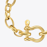 18K Titanium Steel European And American Design U-shaped Lock O Chain - Dazpy