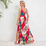 Elegantes Sommer-Maxikleid mit V-Ausschnitt und Paisleymuster