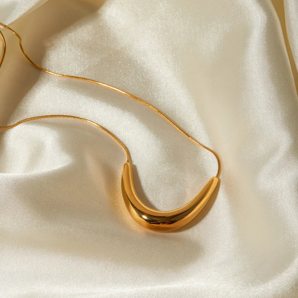 Golden Crescent Statement Necklace