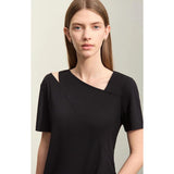 Summer Asymmetric V-Neck Casual Tee