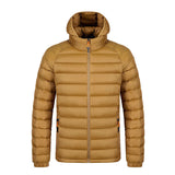 Leichter Wintermantel mit Kapuze und Taschen, modisch, warm, tragbar, mit Reißverschluss, für Herren, Kleidung in Volltonfarbe, Oberbekleidung, Oberteile