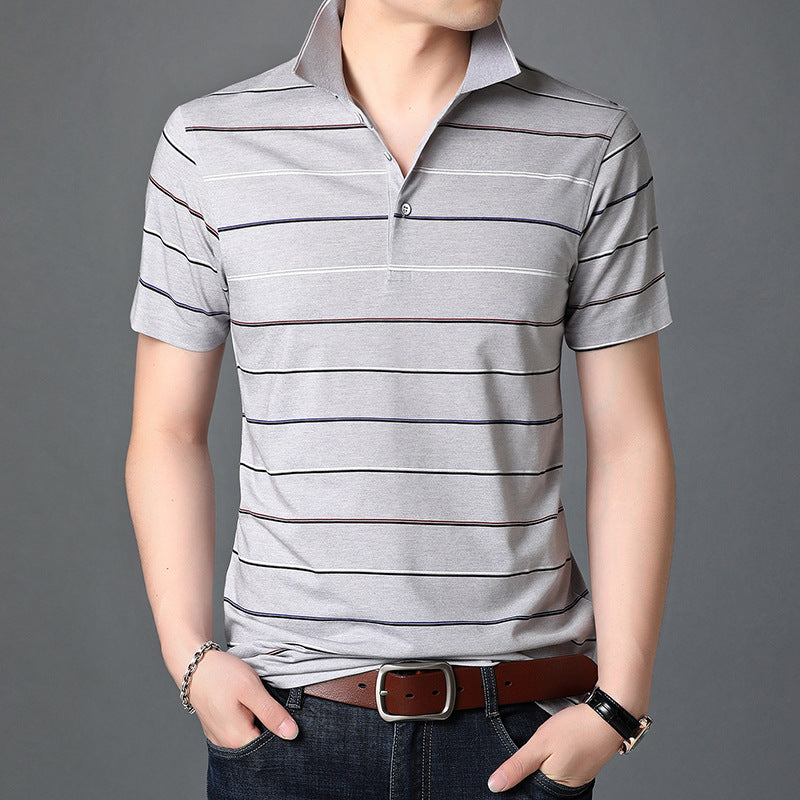 Men's spring and summer striped short sleeves