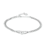 Platinum Plated Heart-shaped Fashion Jewelry - Dazpy