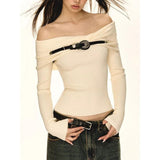 Eleganter Off-Shoulder Slim Fit Pullover