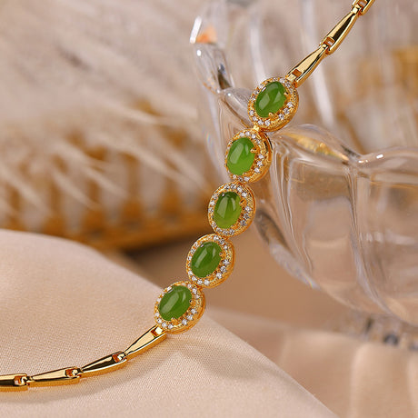 Women's Gold-plated Hotan Jade Bracelet - Dazpy