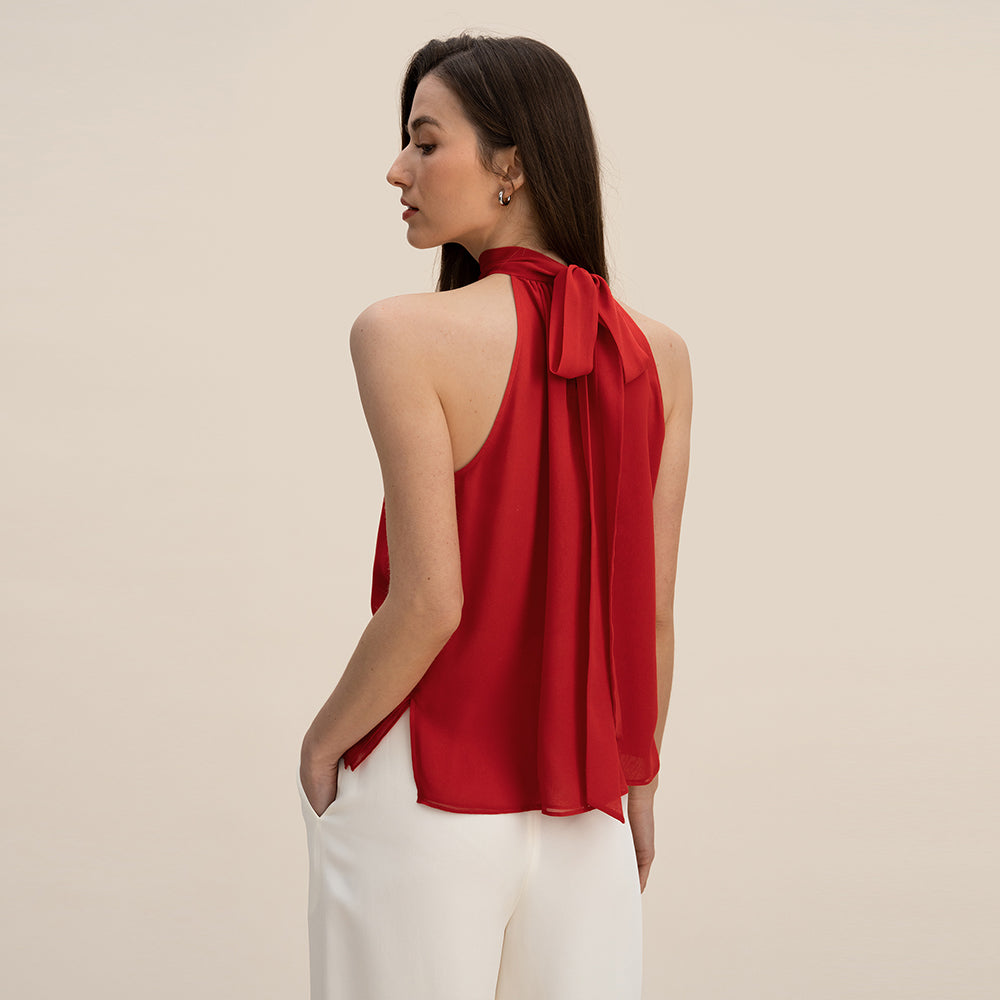 Neckholder-Tanktop aus Seide für Damen