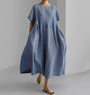 Women's Loose Round-Neck Digital-Print Dress
