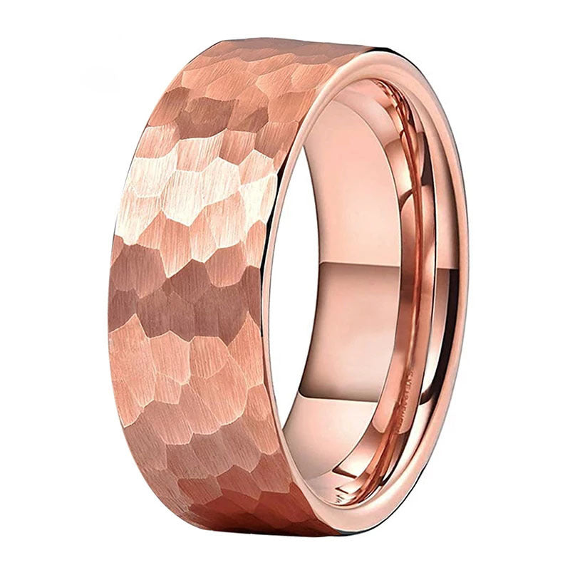 Tungsten Steel Ring Matte Rose Gold Fashion Men - Dazpy