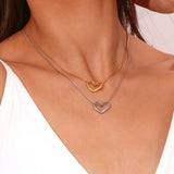 18K Gold Plated Heart Pendant Necklace with Minimalist Snake Chain - Tarnish Free & Hypoallergenic