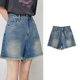 High Waist Tassel Denim Shorts for Women