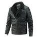 Fall Winter Lapel Men's Plus Velvet Motorcycle Leather Jacket