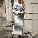 Women's Striped Long-Sleeve Knit Dress