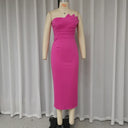 Vestido tubo entallado plisado para mujer