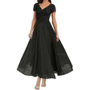 Vestido de noche de manga corta con tirantes para mujer